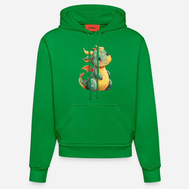 Mignon bébé dragon - Sweat à capuche bio ajusté fabriqué en UE - City Green