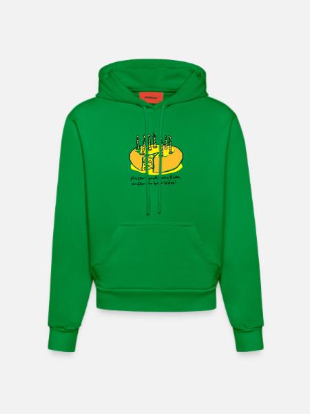 Alter und Käse - Organic Fitted Hoodie Made in EU - City Green