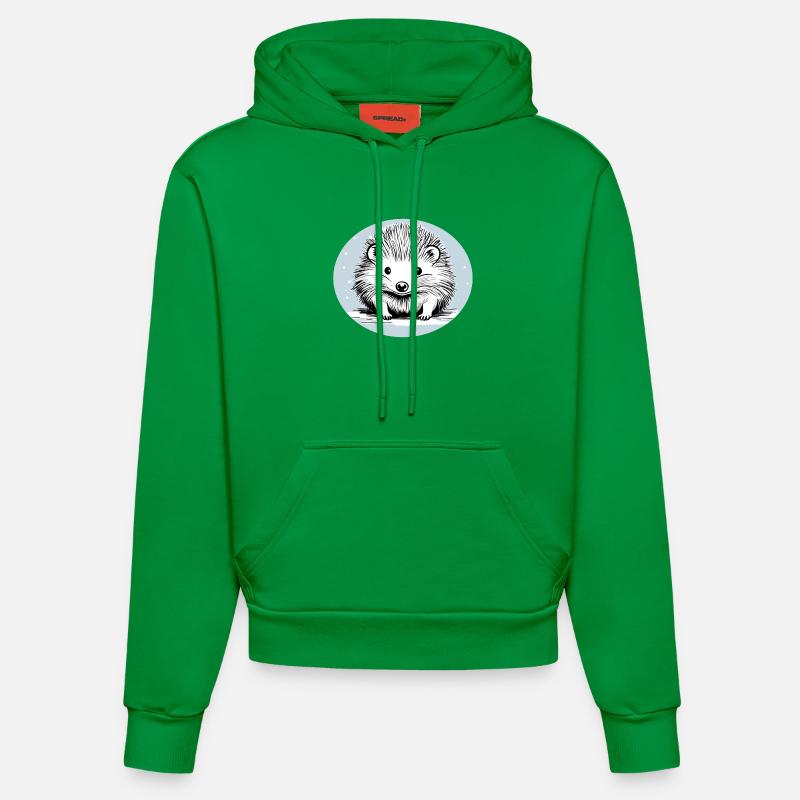 Hérisson Mignon - Sweat à capuche bio ajusté fabriqué en UE - City Green