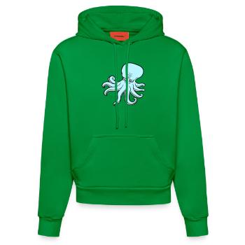 Pieuvre Pieuvre Pieuvre Calmar Céphalopode Mauvais œil - Sweat à capuche bio ajusté fabriqué en UE - City Green - Devant