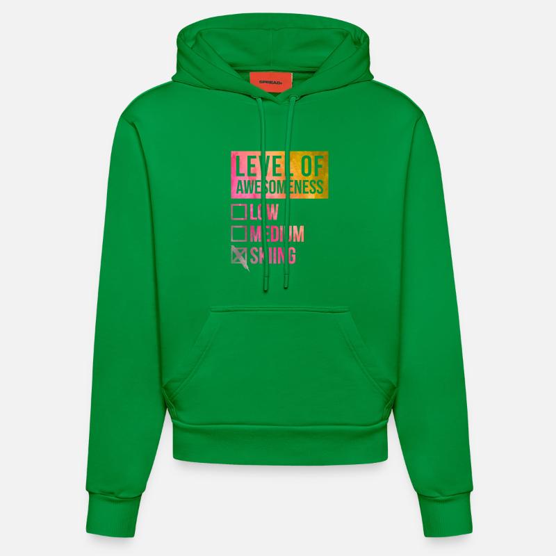 Ski - Organic Fitted Hoodie Made in EU - City Green
