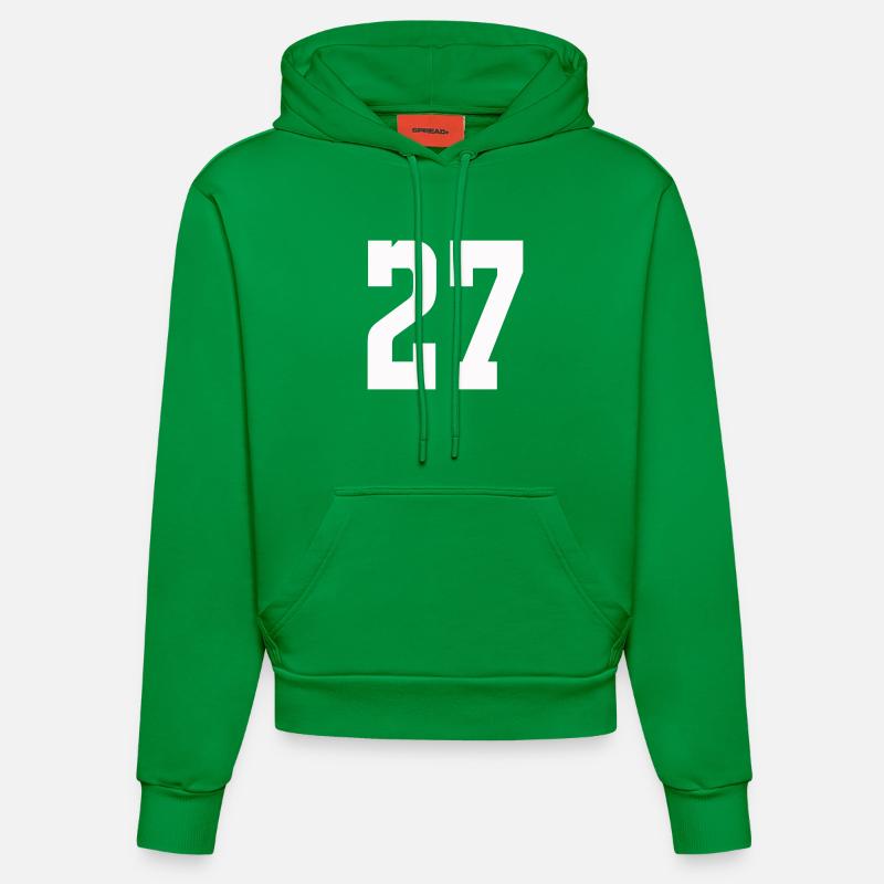 Chiffres 27 Contrast Design - Sweat à capuche bio ajusté fabriqué en UE - City Green