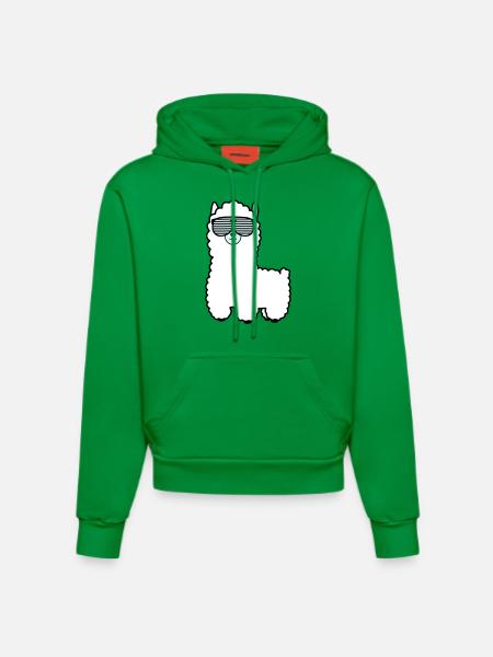 lama_002 - Organic Fitted Hoodie Made in EU - City Green