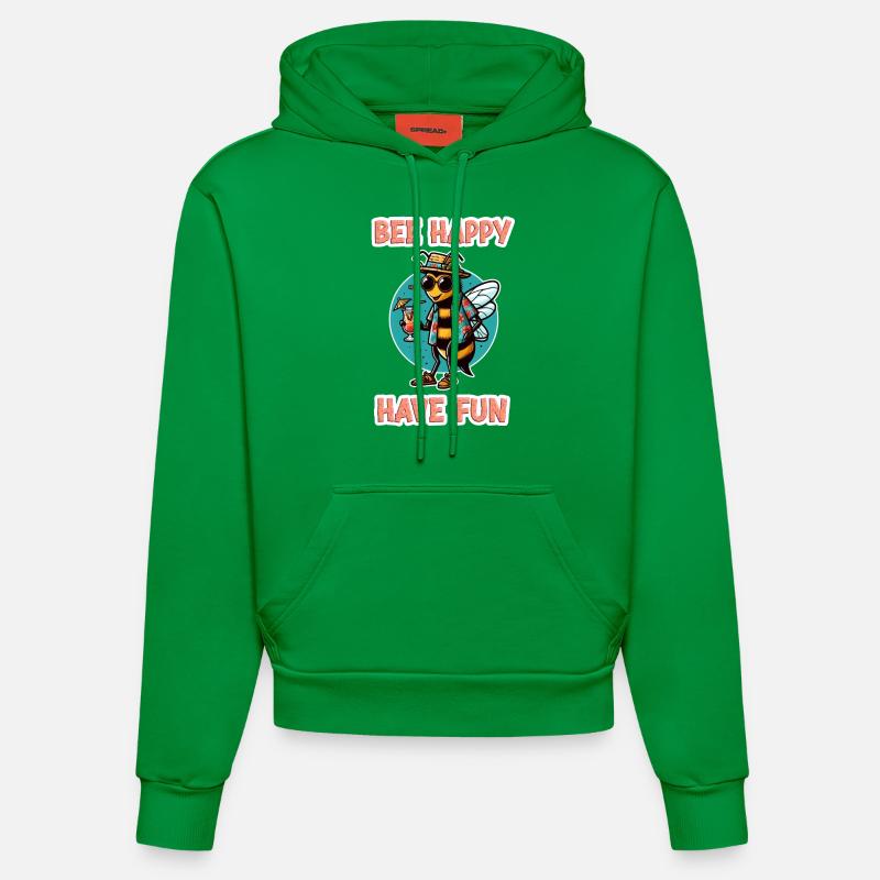 Bee Happy - Amusez-vous 5 - Sweat à capuche bio ajusté fabriqué en UE - City Green