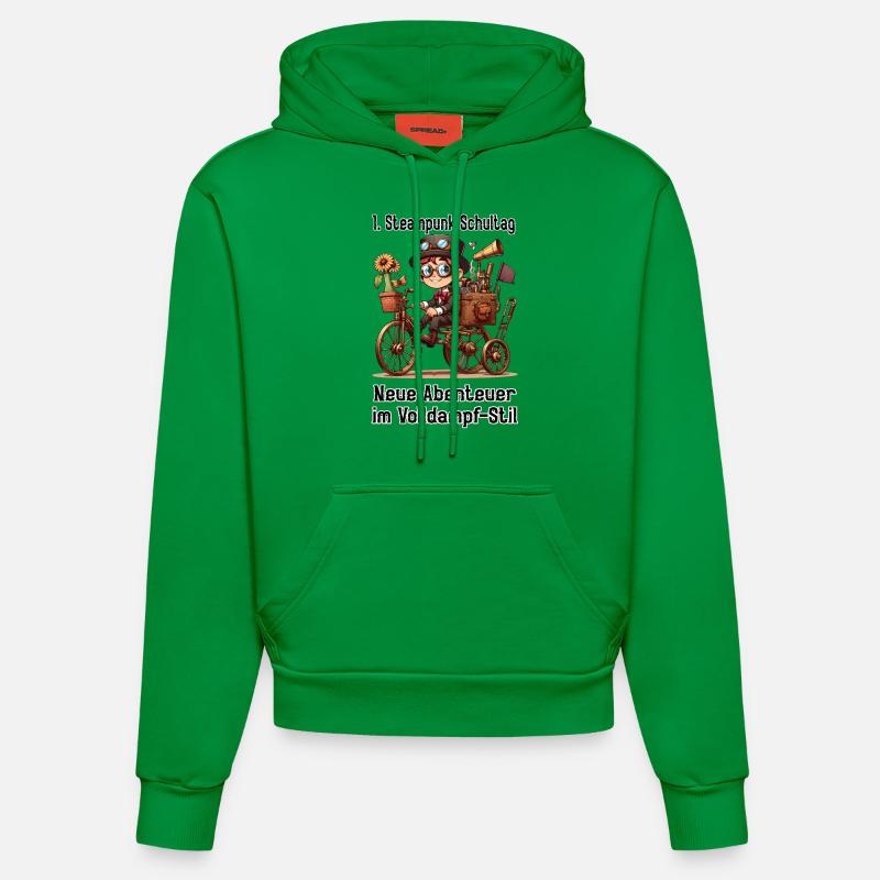 Première journée d’école Steampunk - Sweat à capuche bio ajusté fabriqué en UE - City Green