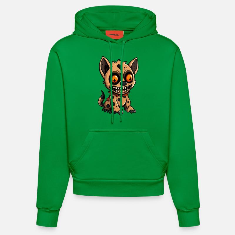 Hyène Halloween Zombie - Sweat à capuche bio ajusté fabriqué en UE - City Green