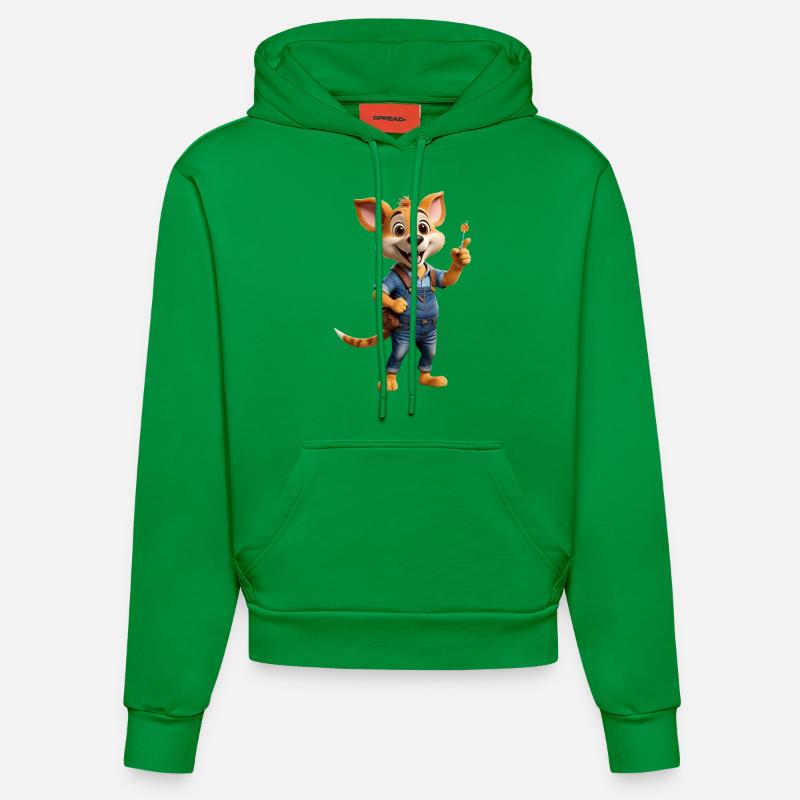 Animal mignon - Sweat à capuche bio ajusté fabriqué en UE - City Green