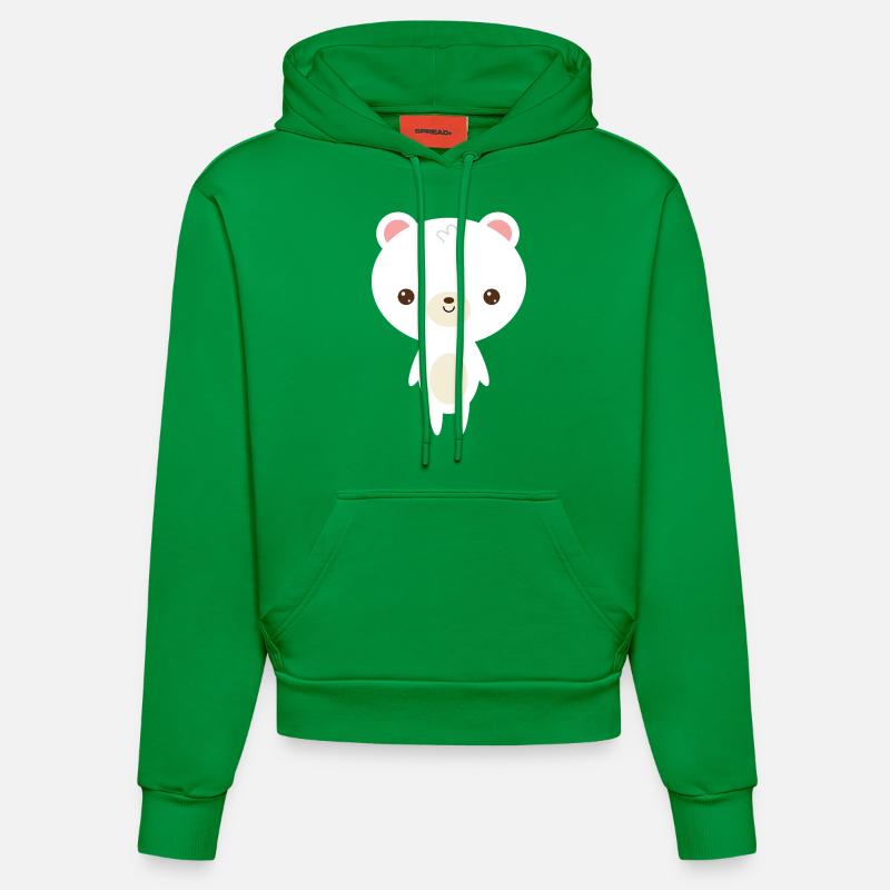 Ours polaire mignon - Sweat à capuche bio ajusté fabriqué en UE - City Green