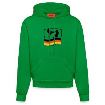 deutschland_kampfsport_1 - Organic Fitted Hoodie Made in EU - City Green - Vorne