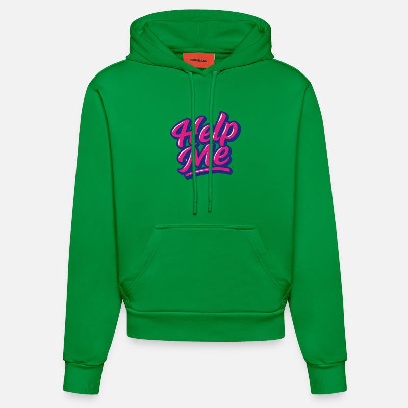 Aide-moi Script Néon - Sweat à capuche bio ajusté fabriqué en UE - City Green