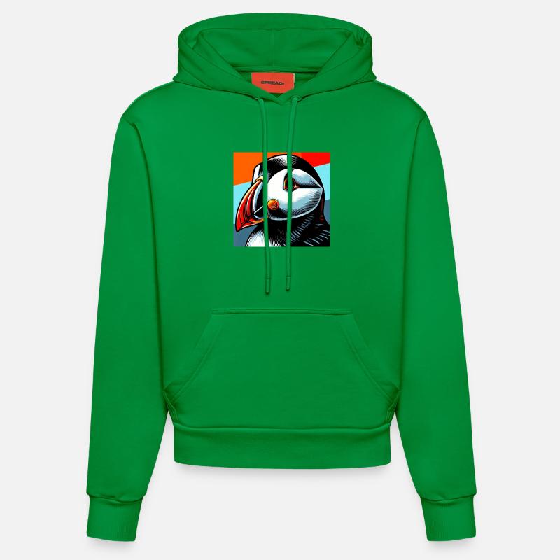 macareux - Sweat à capuche bio ajusté fabriqué en UE - City Green