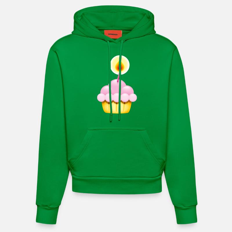 Smiley Cupcake Candle - Sweat à capuche bio ajusté fabriqué en UE - City Green