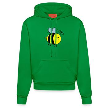 biene_002 - Sweat à capuche bio ajusté fabriqué en UE - City Green - Devant