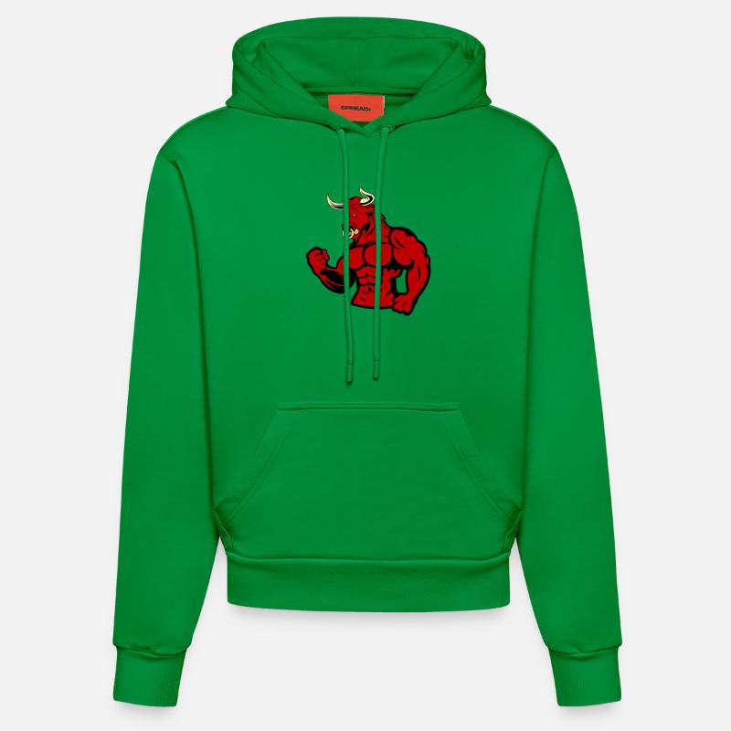 bull - Organic Fitted Hoodie Made in EU - City Green