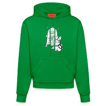 Time Traveler Time Travel - Organic Fitted Hoodie Made in EU - City Green - Front