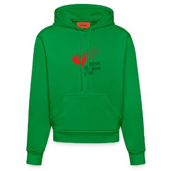 Danke Herz - Organic Fitted Hoodie Made in EU - City Green - Vorne