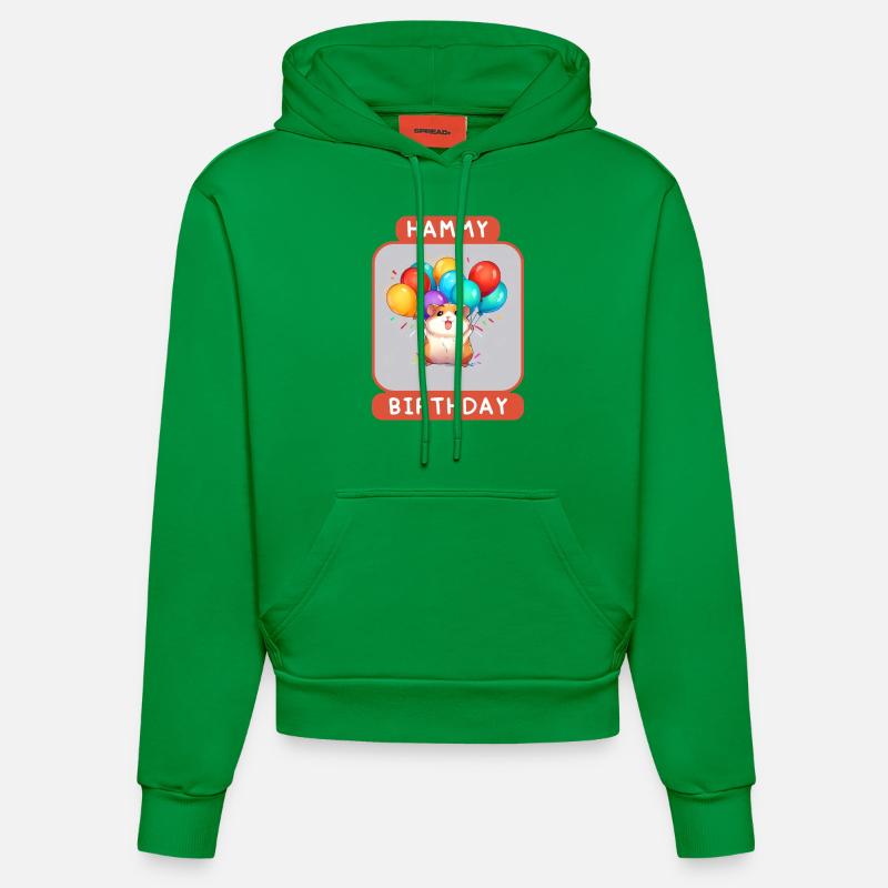 Hamster souhaite un joyeux anniversaire - Sweat à capuche bio ajusté fabriqué en UE - City Green