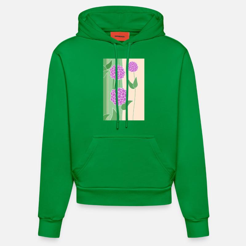 Fleurs - Sweat à capuche bio ajusté fabriqué en UE - City Green
