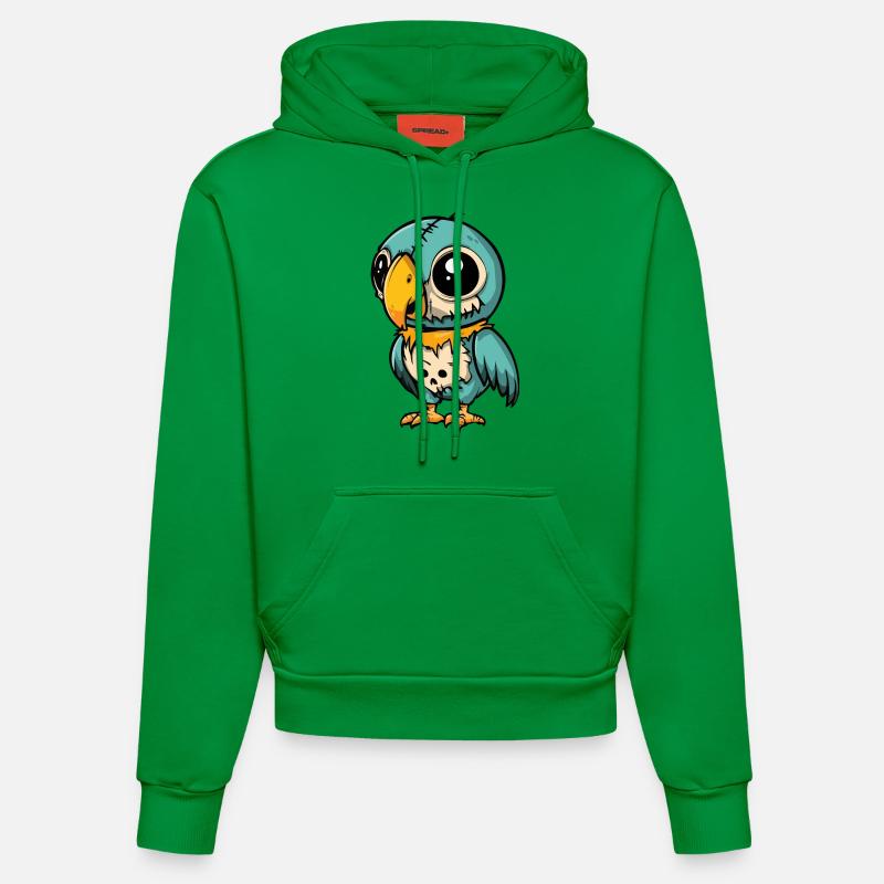 Perroquet Halloween Drôle Zombie - Sweat à capuche bio ajusté fabriqué en UE - City Green