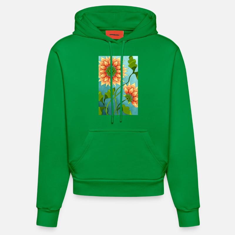 Fleur - Sweat à capuche bio ajusté fabriqué en UE - City Green