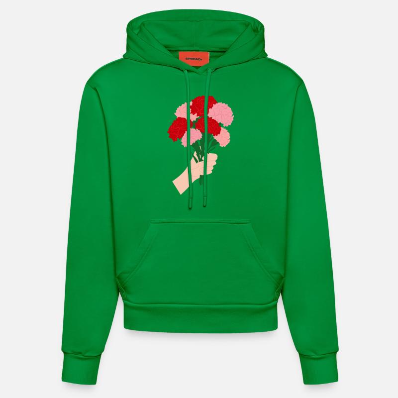 Pour vous- Fleur d’œillet rouge3 - Sweat à capuche bio ajusté fabriqué en UE - City Green