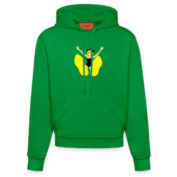 Pin up with big feet - Organic Fitted Hoodie Made in EU - City Green - Front