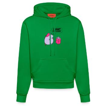 unicorn_want_popcorn_002 - Sweat à capuche bio ajusté fabriqué en UE - City Green - Devant