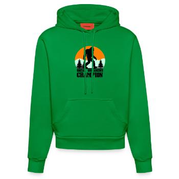 big foot social distancing - Organic Fitted Hoodie Made in EU - City Green - Front