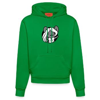 Bunny Girl Pretty Hair Woman Bunny Waving Hole - Organic Fitted Hoodie Made in EU - City Green - Front
