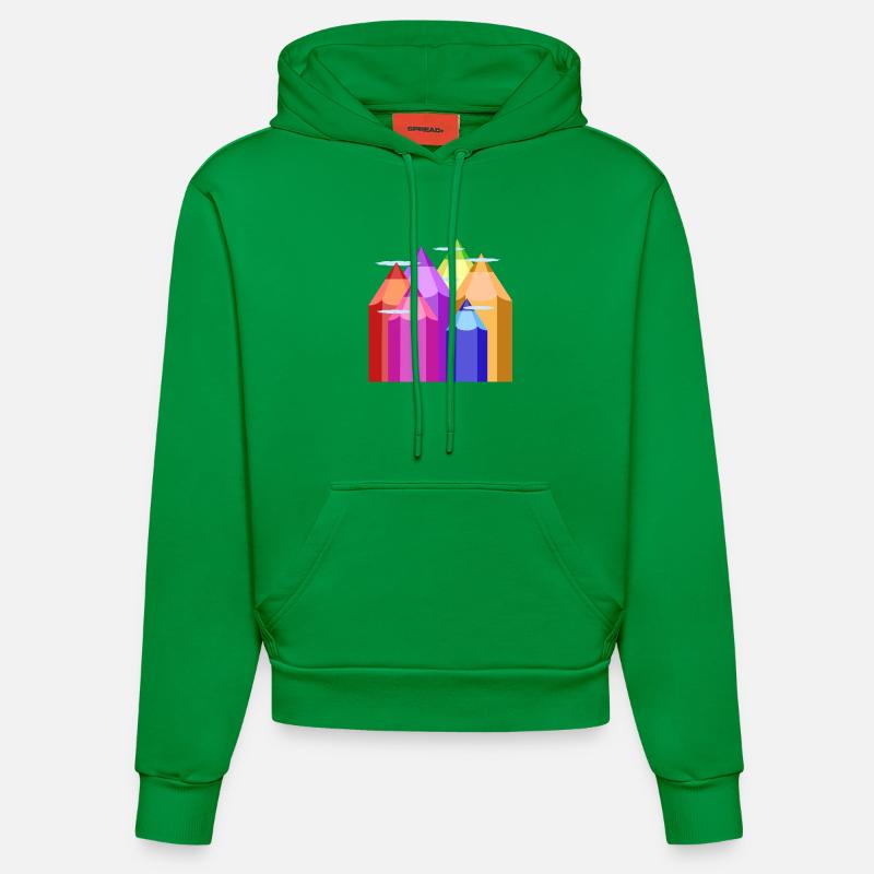 Pics de couleur - Sweat à capuche bio ajusté fabriqué en UE - City Green