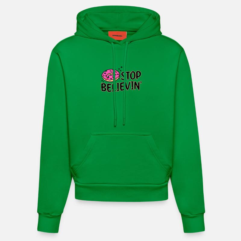 Sweets Snacking Statement Delicious Donut - Organic Fitted Hoodie Made in EU - City Green