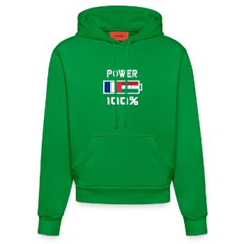 Ungarn und Frankreich Power 100% - Organic Fitted Hoodie Made in EU - City Green - Vorne