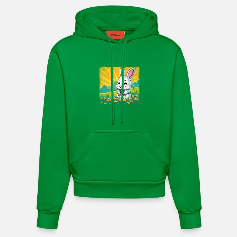 Style comique de lapin drôle - Sweat à capuche bio ajusté fabriqué en UE - City Green