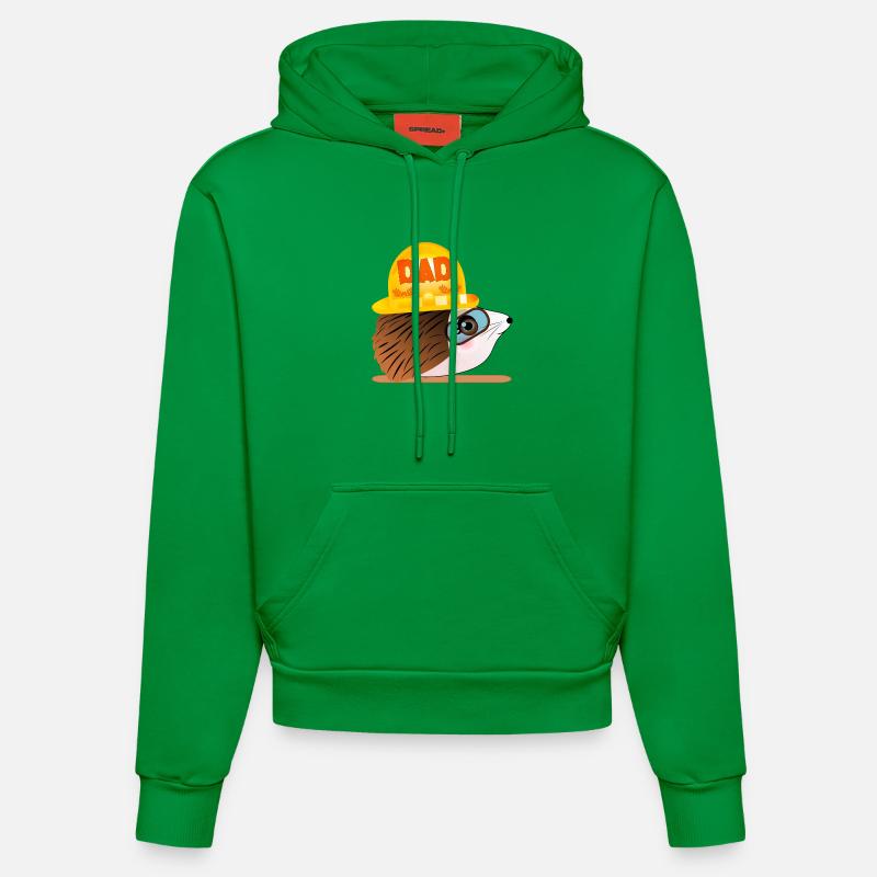 Papa hérisson - Construction - Sweat à capuche bio ajusté fabriqué en UE - City Green