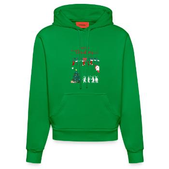 Merry Christmas - Organic Fitted Hoodie Made in EU - City Green - Front