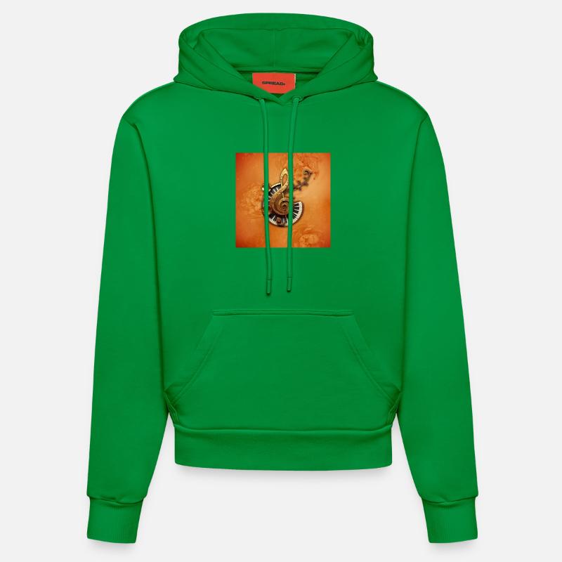 Style musical abstrait avec des fleurs - Sweat à capuche bio ajusté fabriqué en UE - City Green