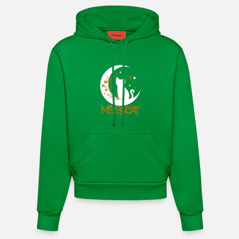 Chat lunaire doré - Sweat à capuche bio ajusté fabriqué en UE - City Green