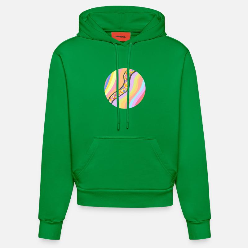Rivière joyeuse - Sweat à capuche bio ajusté fabriqué en UE - City Green