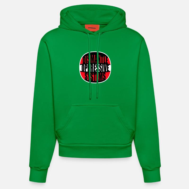 Dismantle Oppressive Systems Aktivismus Statement - Organic Fitted Hoodie Made in EU - City Green