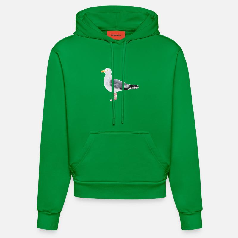 Mouette argentée.1 - Sweat à capuche bio ajusté fabriqué en UE - City Green