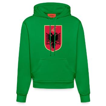 Coat_of_Arms_of_Albania - Organic Fitted Hoodie Made in EU - City Green - Vorne