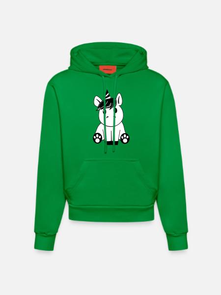 Unicorn black - Organic Fitted Hoodie Made in EU - City Green