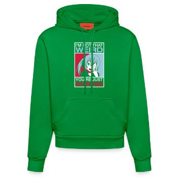I'm Not That Weird - Organic Fitted Hoodie Made in EU - City Green - Vorne