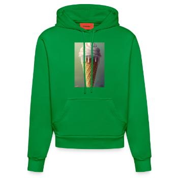 Ice cream - Organic Fitted Hoodie Made in EU - City Green - Front