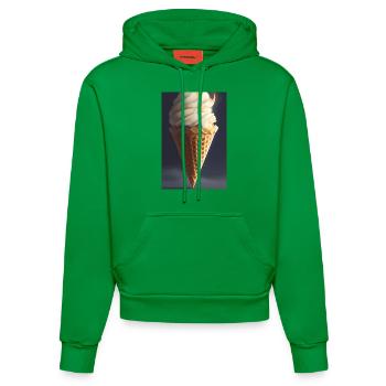 Ice cream - Organic Fitted Hoodie Made in EU - City Green - Front