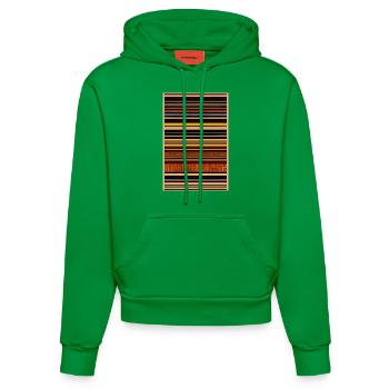 Vintage Pattern - Organic Fitted Hoodie Made in EU - City Green - Front