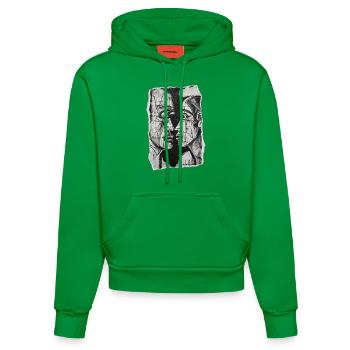 Abstract couple in black and white art - Organic Fitted Hoodie Made in EU - City Green - Front