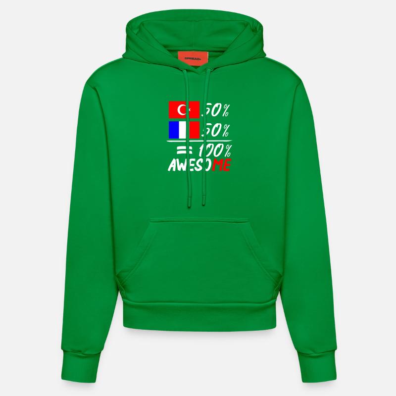 Moitié Français / moitié Turc - Sweat à capuche bio ajusté fabriqué en UE - City Green