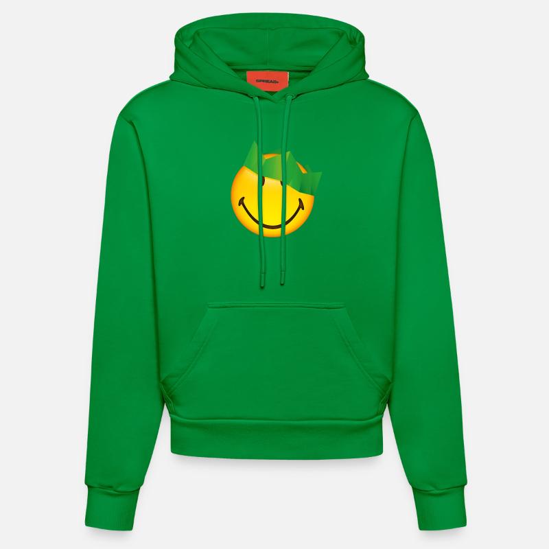 Smiley Green Crown - Sweat à capuche bio ajusté fabriqué en UE - City Green