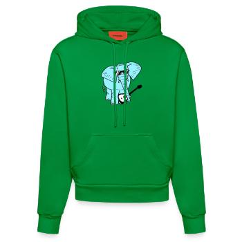 éléphant jouant guitare musique groupe de fête guitariste - Sweat à capuche bio ajusté fabriqué en UE - City Green - Devant
